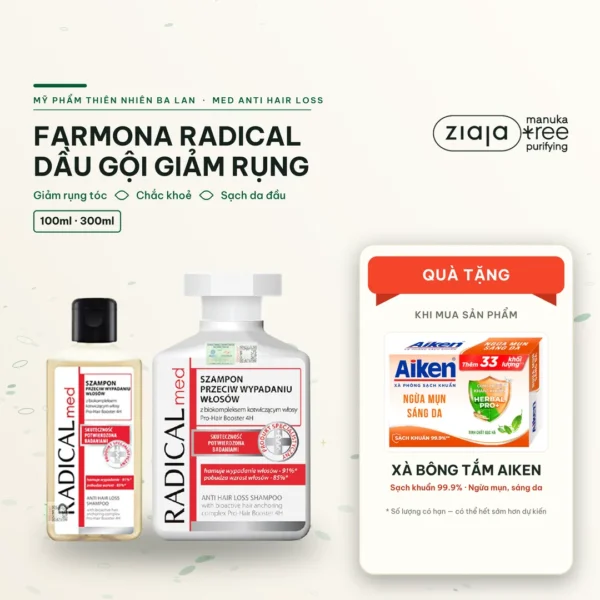 Dầu Gội Đầu Farmona Radical Med Anti Hair Loss Shampoo Giúp Ngừa Rụng Tóc 100ml/ 300ml