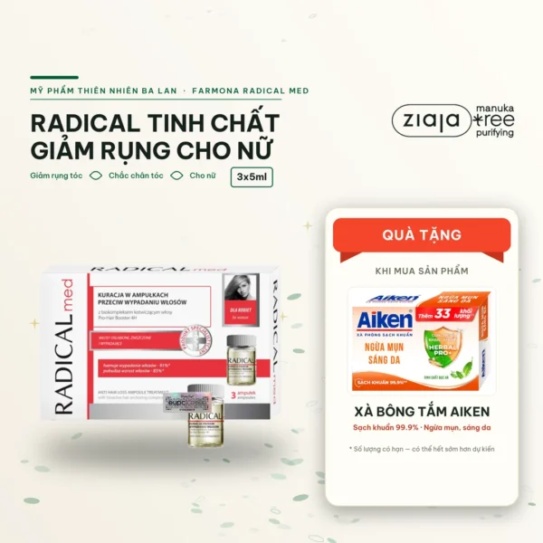 Tinh Chất Farmona Radical Med Anti Hair Loss Ampoule Treatment Giúp Ngừa Rụng Tóc Nữ 3x5ml