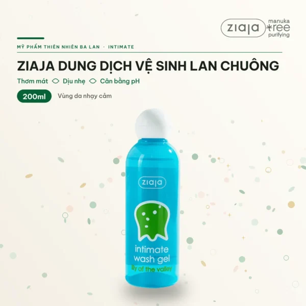 Dung Dịch Vệ Sinh Phụ Nữ Ziaja Intimate Hoa Lan Chuông Thơm Mát Dịu Nhẹ 200ml