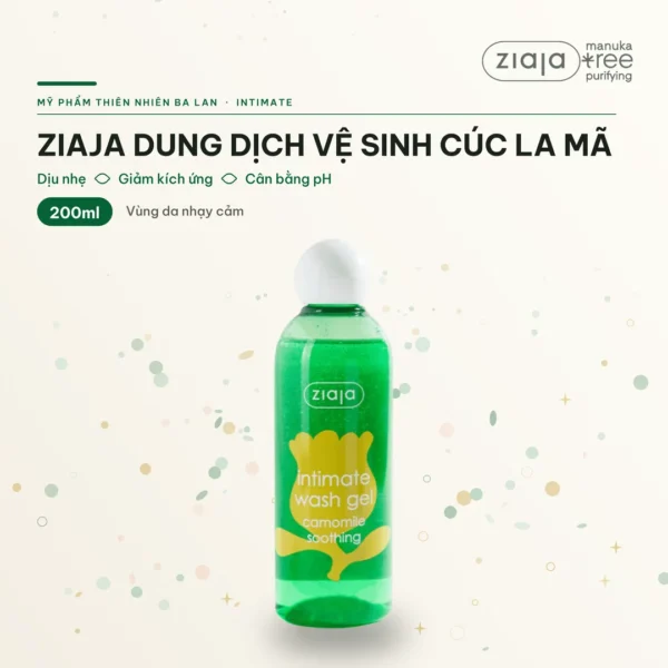 Dung Dịch Vệ Sinh Phụ Nữ Ziaja Intimate Cúc La Mã Dịu Nhẹ Giảm Kích Ứng 200ml