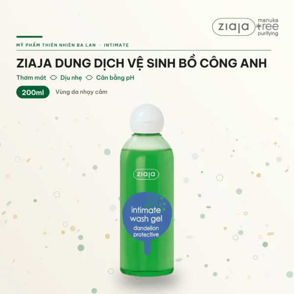 Dung Dịch Vệ Sinh Phụ Nữ Ziaja Intimate Bồ Công Anh Thơm Mát Dịu Nhẹ 200ml